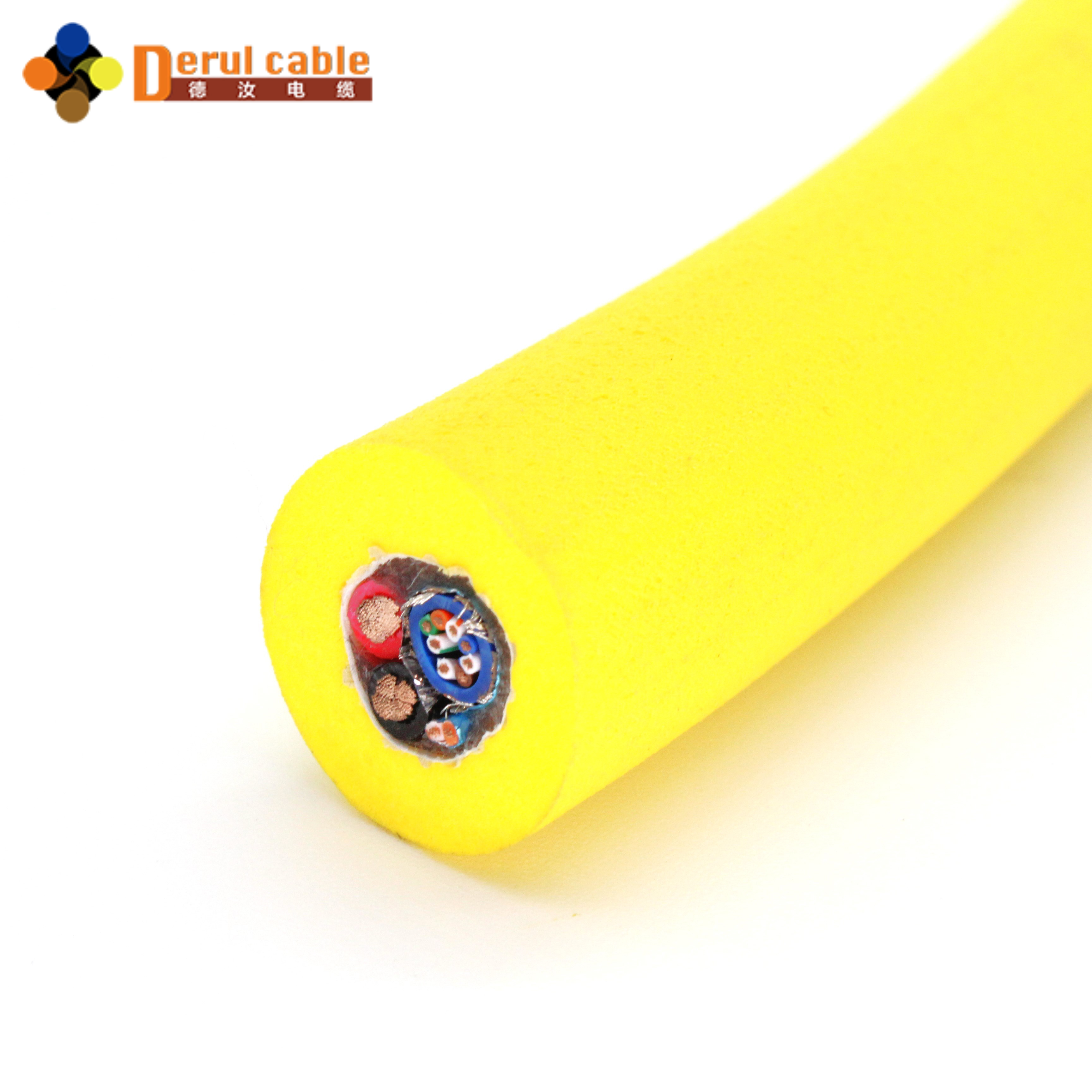 Kevlar Reinforced 1-10KN Neutral Buoyancy Single Mode Fiber ROV Cable