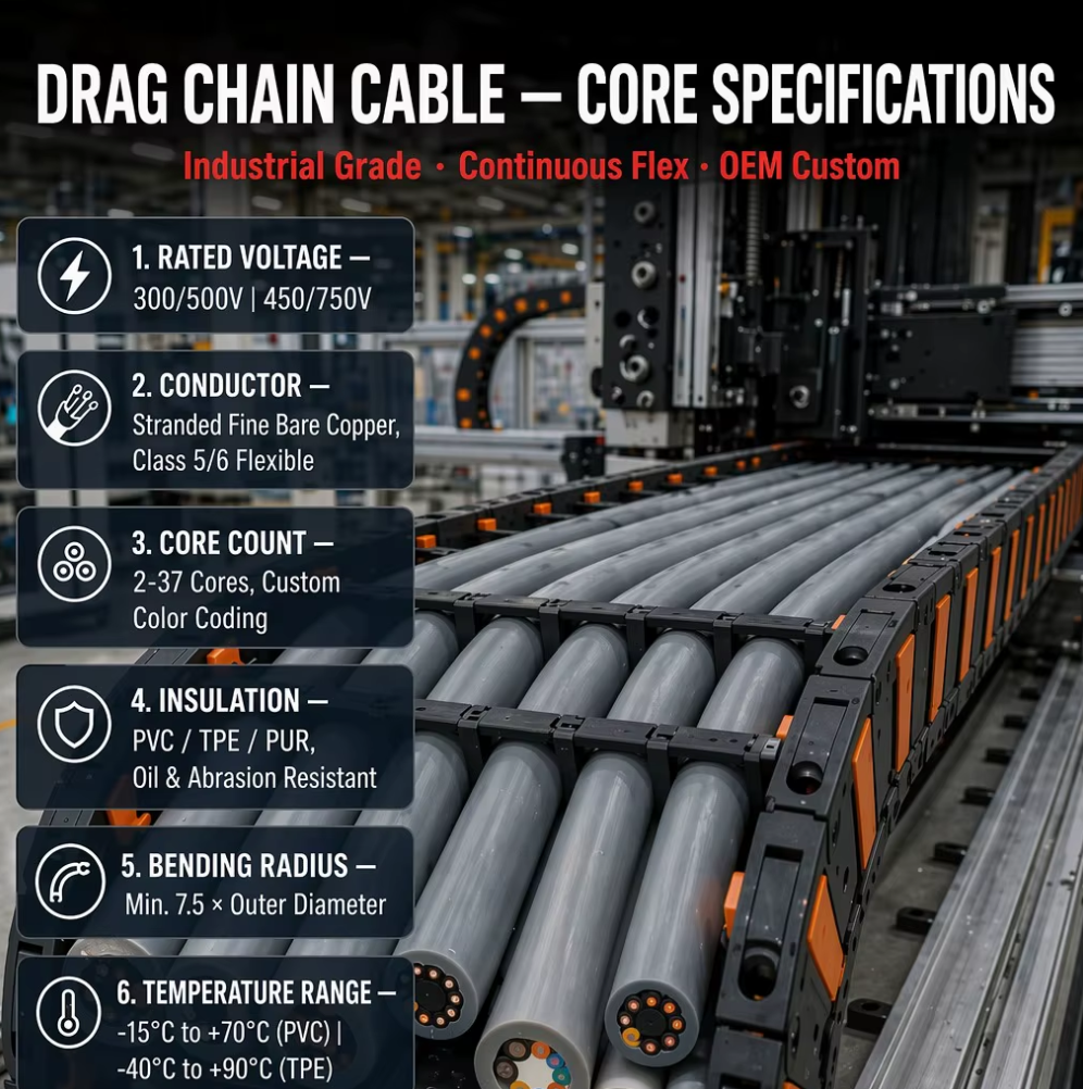 Factory TRVV High Flexible Drag Chain Cable Pure Copper 2/3/4/5/6/8/10/12/15 Core 0.3-6mm² CE ISO for Industrial Robot Arm CNC Machine