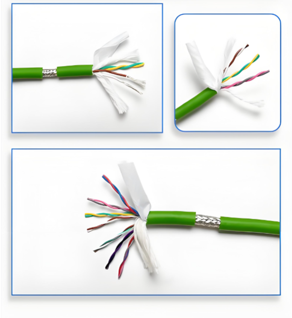 Shielded High Flexible 4 Core Servo Motor Power Cable for CNC Router — 18AWG Copper, PVC/PUR Jacket