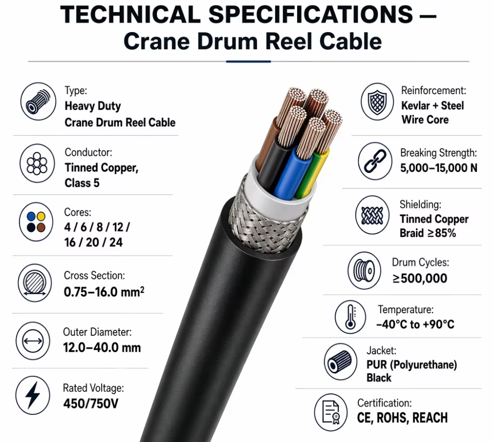 PUR Drum Reeling Cable - Power