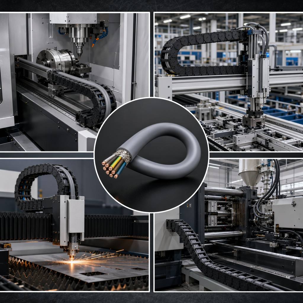 PUR Flexible [Signal/Power/Control] Drag Chain Cable [Core]C [Section]mm² for [Robot/CNC/Automation]