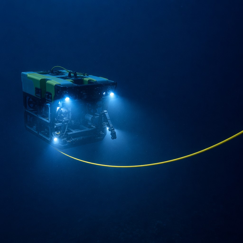 Custom neutrally buoyant umbilical cable for deep sea ROV system