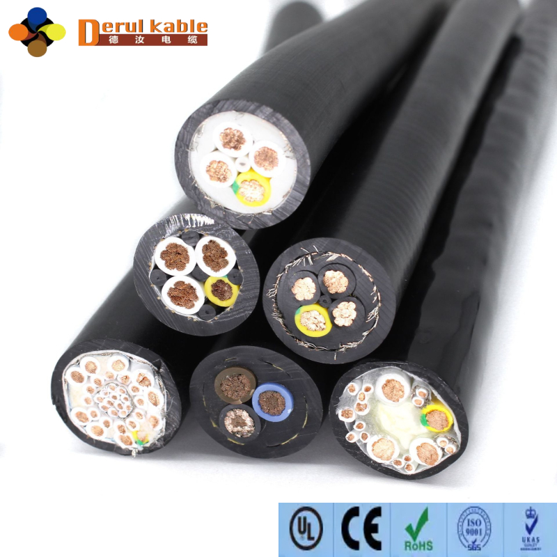 PUR Heavy Duty Crane Reeling Cable Round Copper Torsion Resistant — for Mining Port Hoist