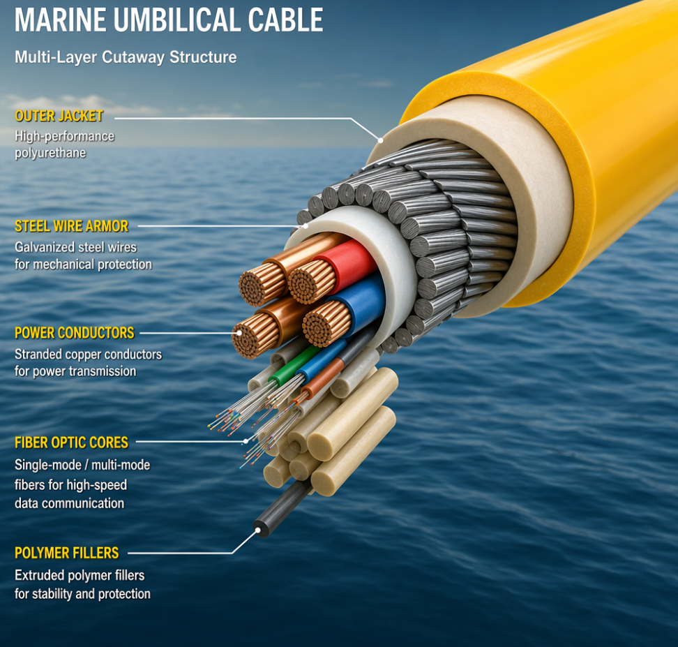 ROV Umbilical Cable | Underwater Neutral-Buoyancy Tether | Shanghai Deru Cable Manufacturing