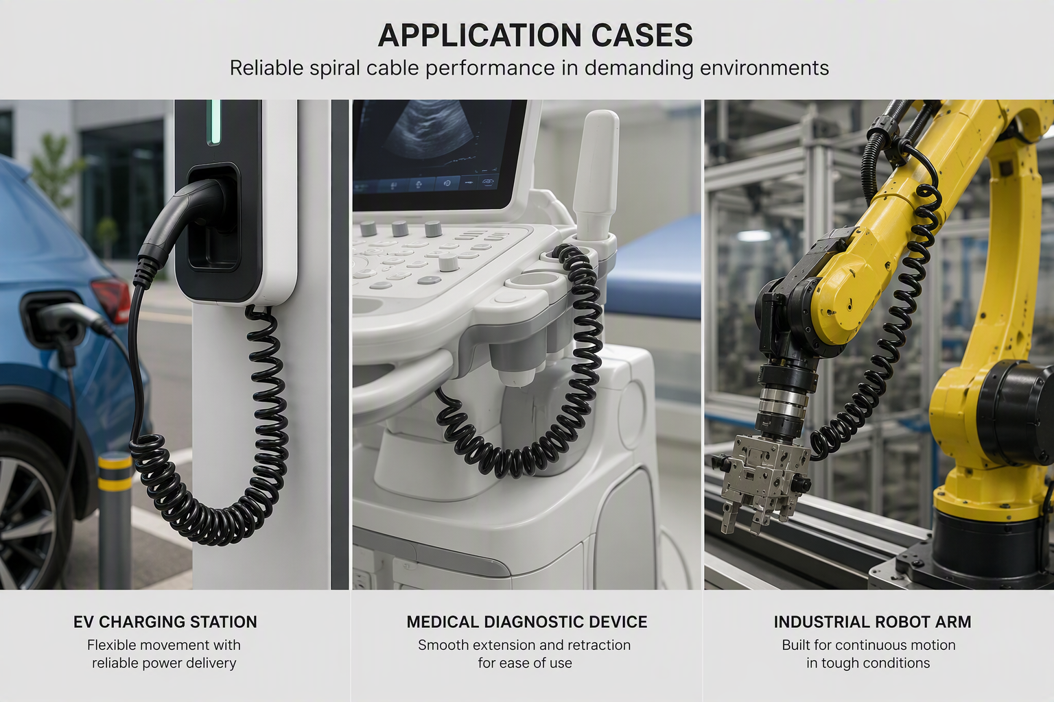  Main Applications of Shanghai Deru Spiral Cables