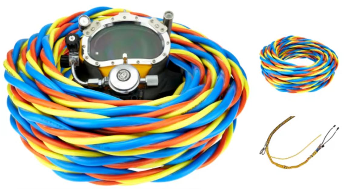Wholesale Custom 3-Function Diving Umbilical (Integrated Air/Oxygen, Communication, and Video Cables) for Commercial Divers Wholesale Custom 3-Function Diving Umbilical (Integrated Air/Oxygen, Communication, and Video Cables) for Commercial Divers
