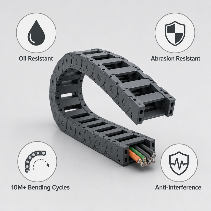 High Flexible Drag Chain Cable PUR Jacket Shielded Control Cable for CNC Machine Robot Cable 10 Million Bending