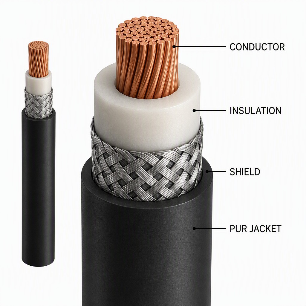 Industrial Robot Cable High Flex Drag Chain Servo Motor Cable Torsion Resistant Robot Arm Cable EMI Shielded UL Approved