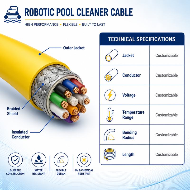 Floating 3-Core Cable for Pool Cleaning Robots | Foamed PUR