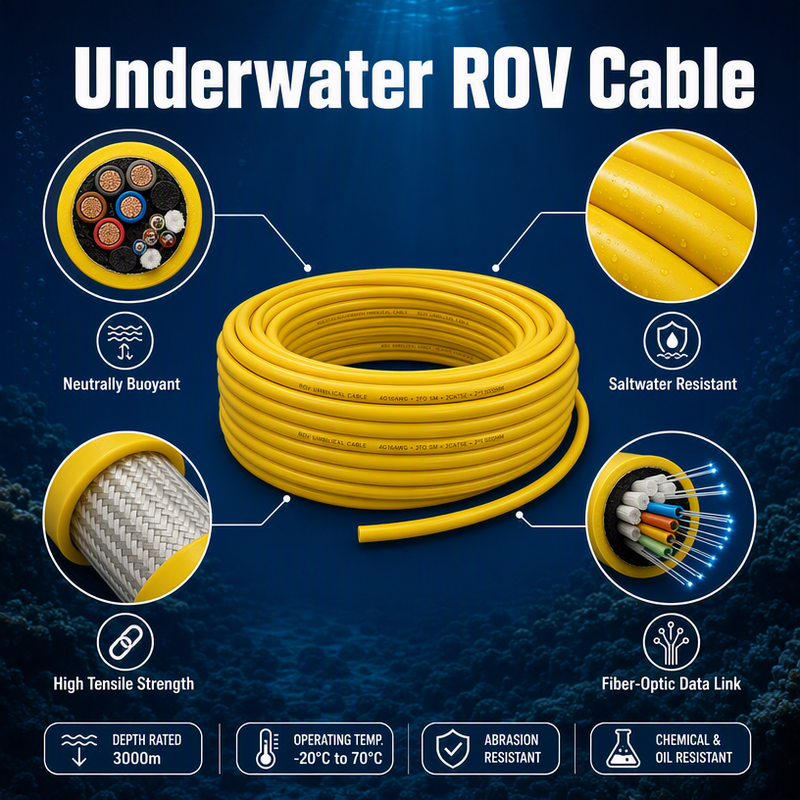 Underwater Remotely Operated Vehicle Cable | ROV Umbilical Tether Manufacturer|Derul Cable Shanghai