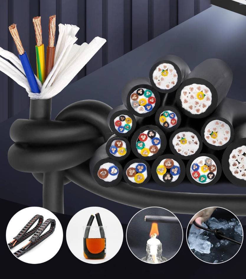 Highly flexible drag chain cables manufactured by Shanghai Deru, China