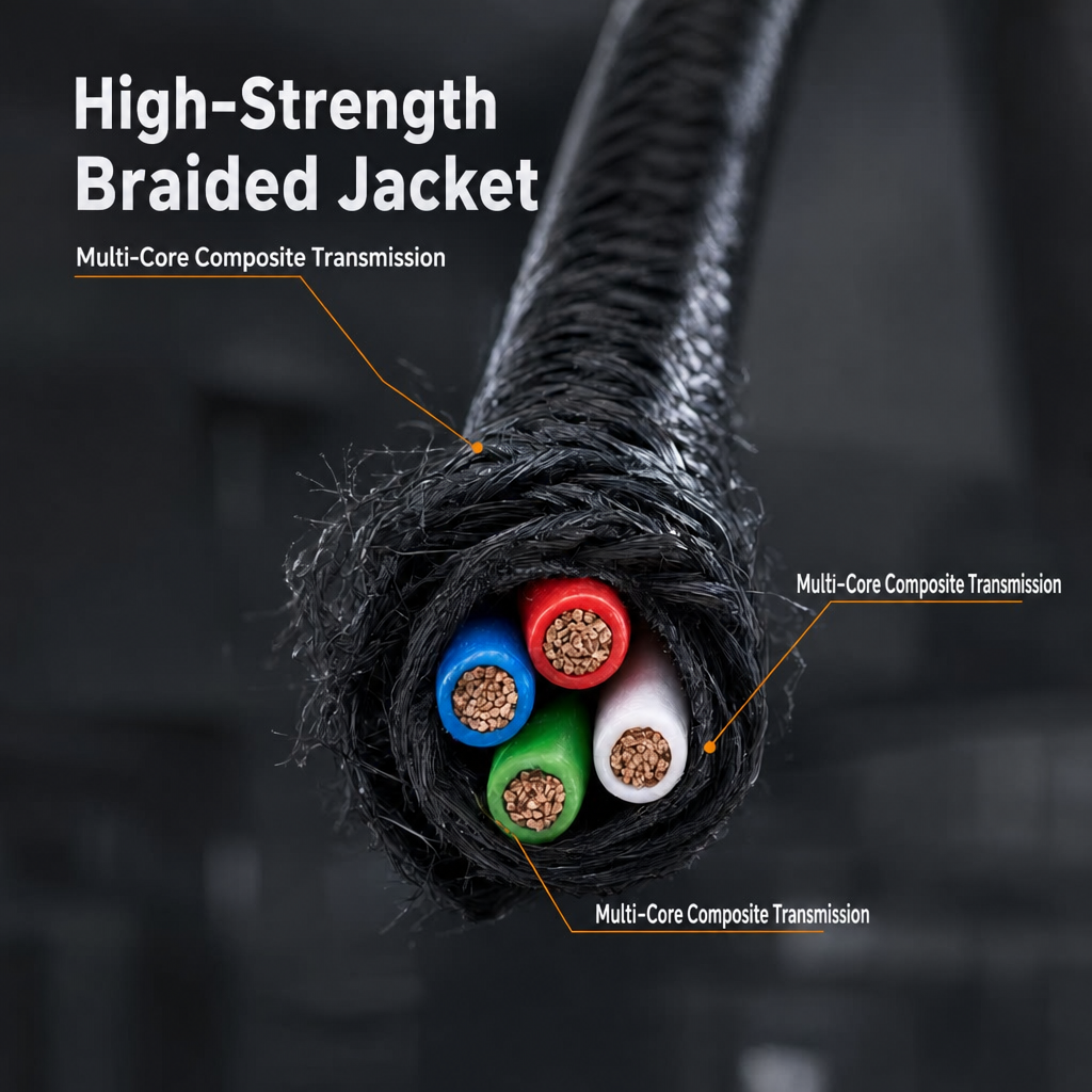 Factory OEM Tethered UAV Cable 2/4 Core Power Single‑Mode Fiber Optic Drone Tether Cable