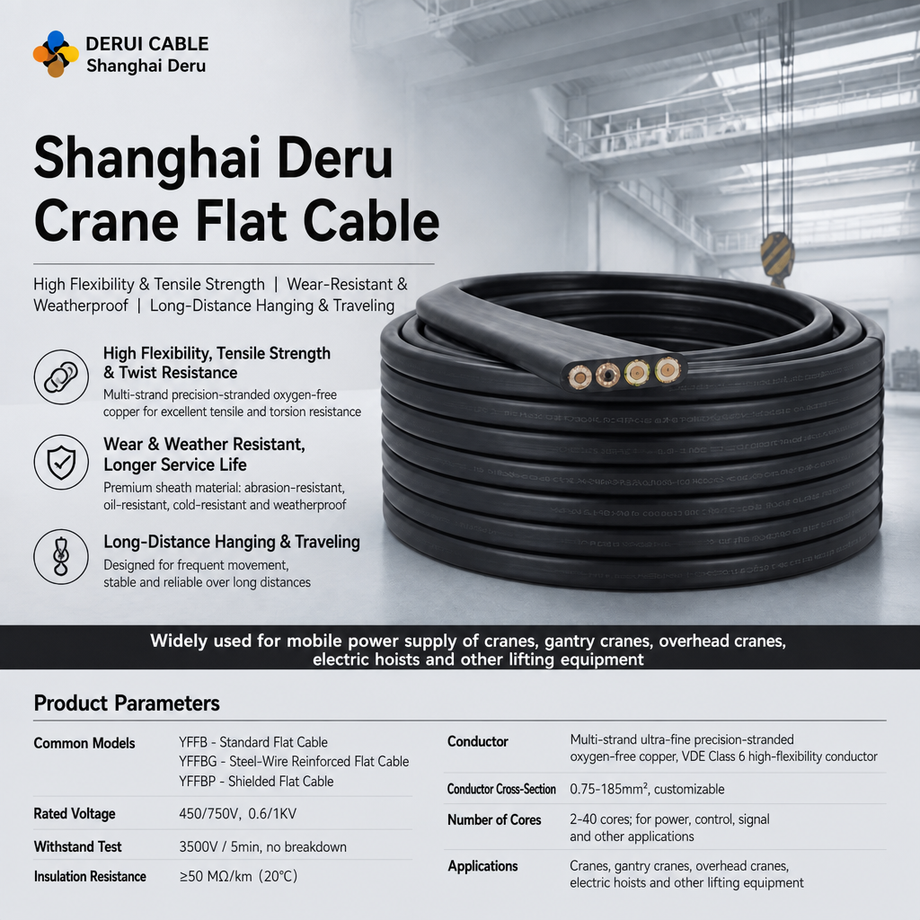 High Tensile Festoon Cable, Flat Flexible Crane Cable for Overhead High Tensile Festoon Cable, Flat Flexible Crane Cable for Overhead