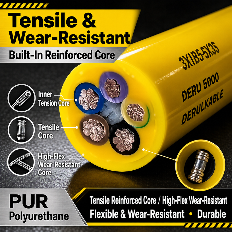 Customizable heavy-duty drum cables for cranes and port machinery - Shanghai Deru Manufacturer