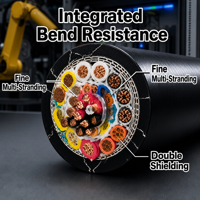 Hybrid Robot Cable, Power Signal Integrated High‑Torsion PUR Cable | Derul Cable