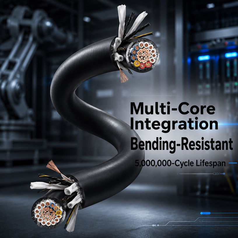 Hybrid Robot Cable, Power Signal Integrated High‑Torsion PUR Cable | Derul Cable