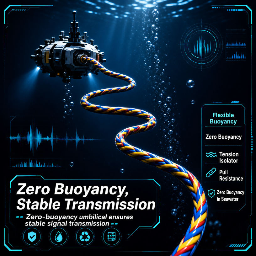 Neutrally Buoyant ROV Sonar Umbilical Cable | Subsea Sonar Tether - Shanghai Deru
