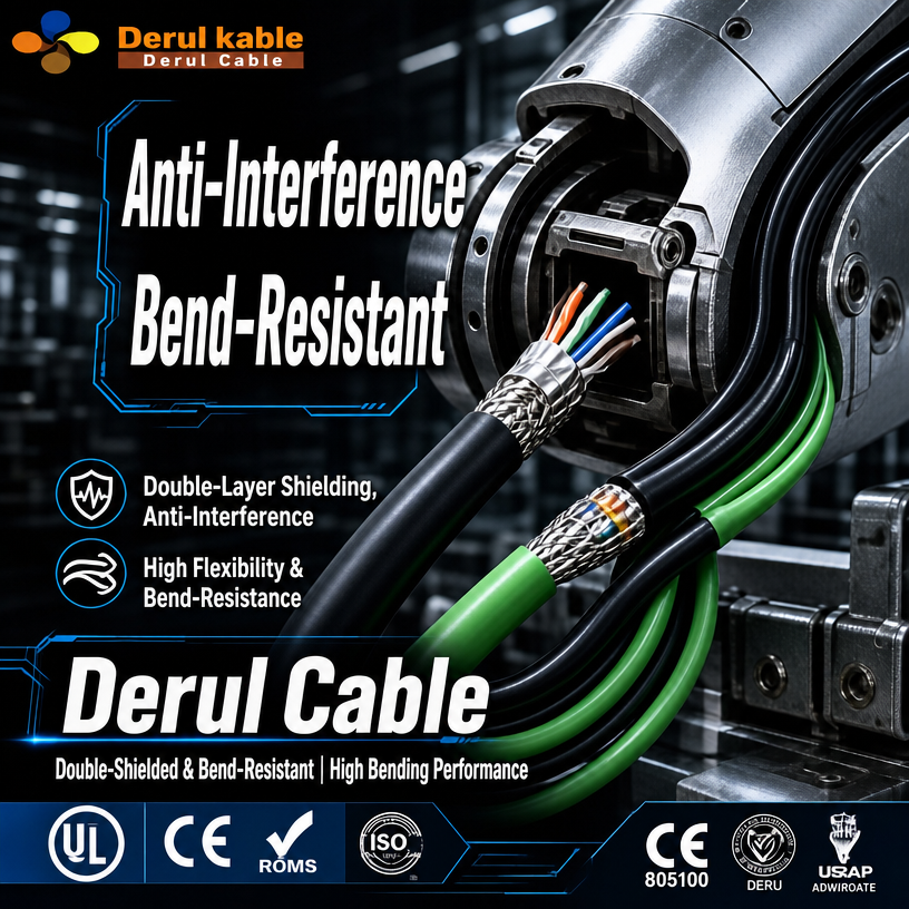 Servo Motor Power Line Cable for Fanuc / Mitsubishi High Power Servo Motor Encoder Cable
