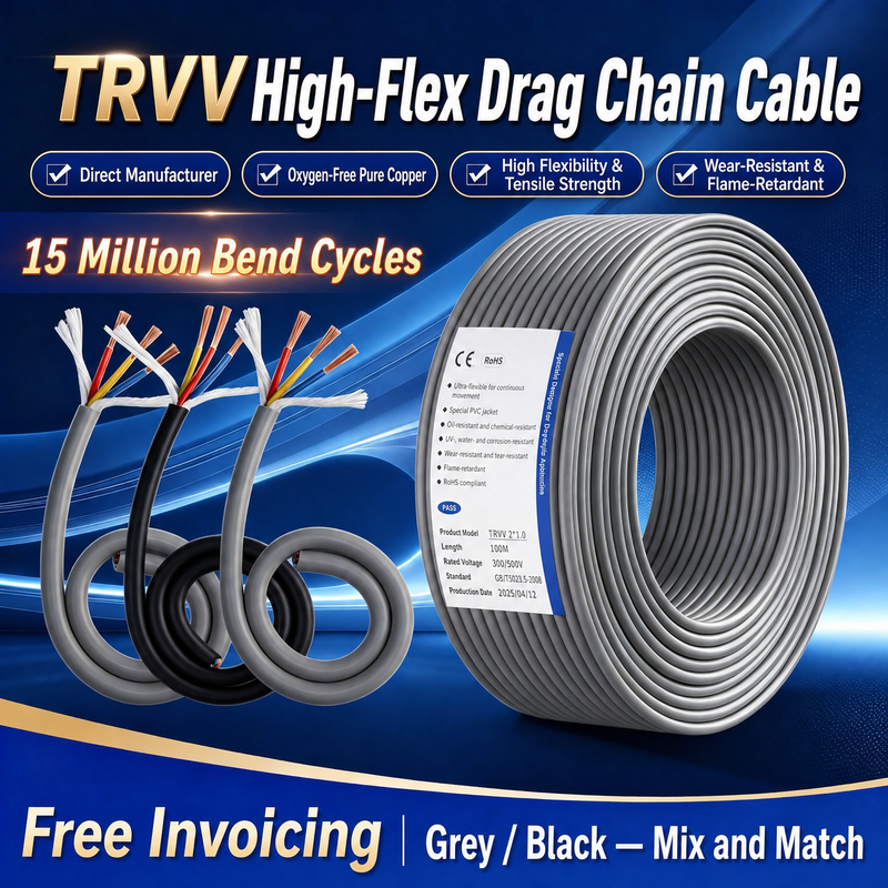 Towline Cable High Flex PVC Sheath Drag Chain Control Cable for Industrial Machinery | Shanghai Deru Cable