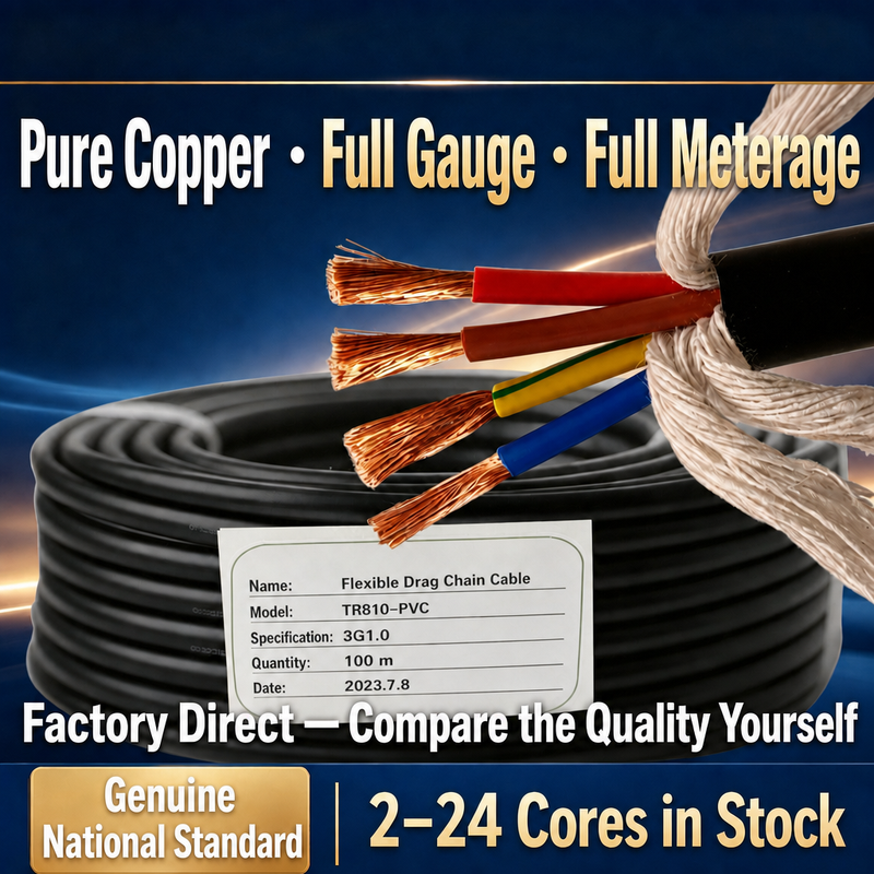 PUR Sheath Towline Cable High Flexible Drag Chain Cable for Servo