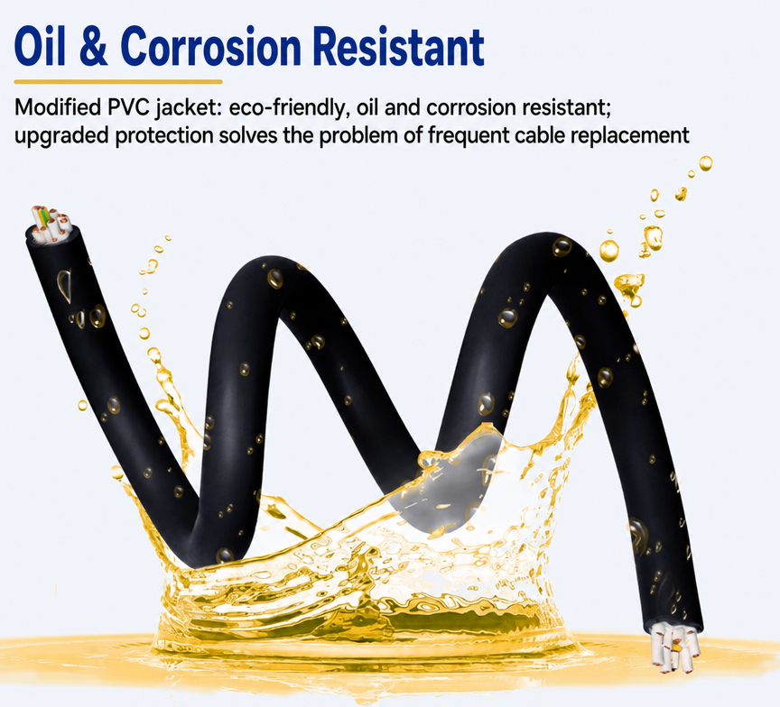 Oil Resistant PUR Drag Chain Cable 5 Million Bending Cycles For Automation