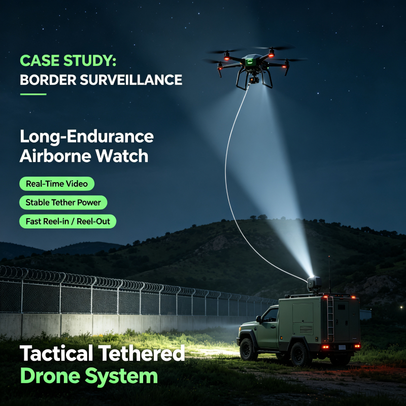 Ultra Lightweight Tethered Drone Towing Cable, Braided Outer Jacket