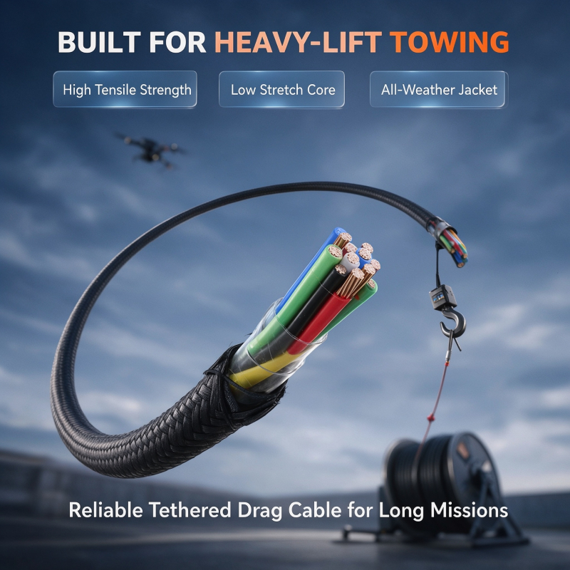Derul Cable Tethered Drone Cable, Industrial UAV Tether Line