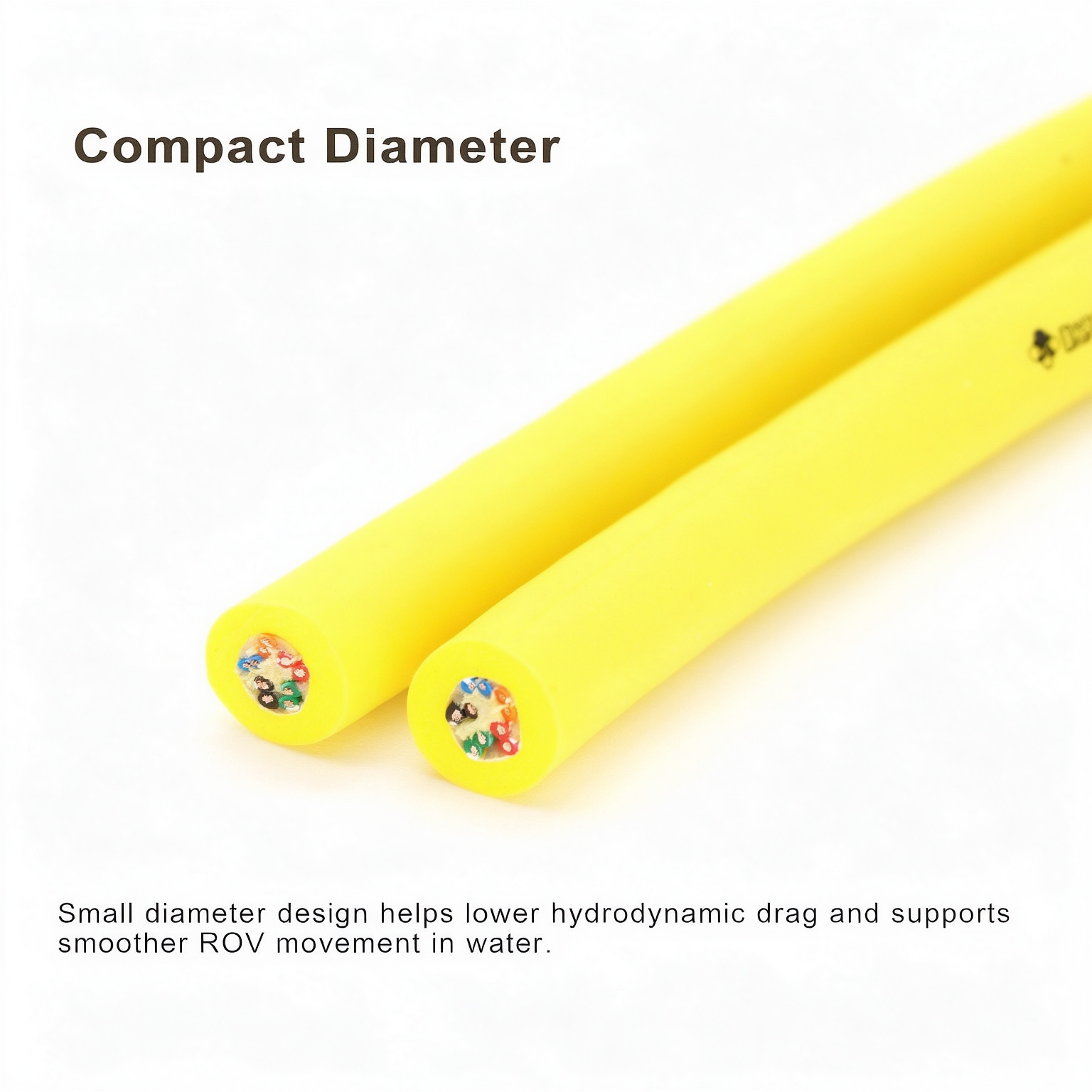 Zero Buoyancy ROV Tether Cable, Seawater Resistant Underwater Robot Umbilical Power Signal Hybrid Cable