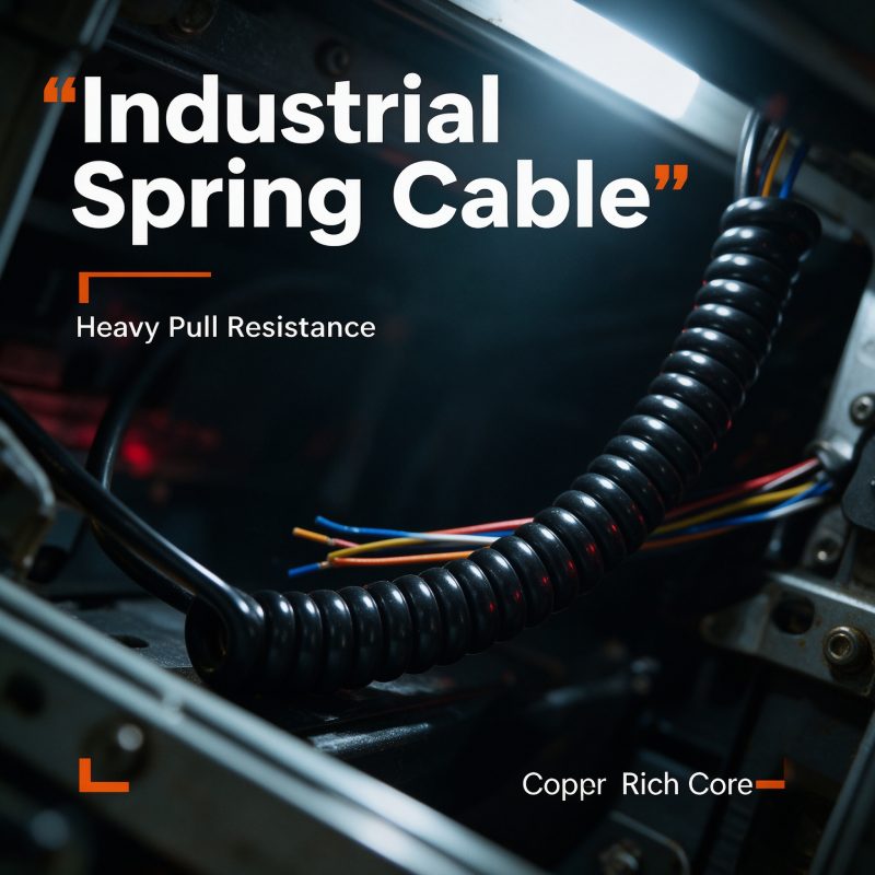 PUR TPU Coiled Cable, Multi Core Retractable Spiral Spring Cable, Pure Copper Industrial Control Cable
