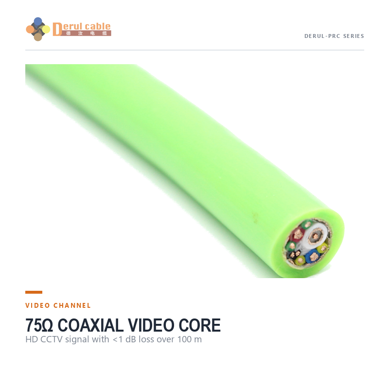 CCTV Pipeline Inspection Crawler Hybrid Cable Anti Torsion Waterproof IP68 Shanghai Deru Cable Manufacturer