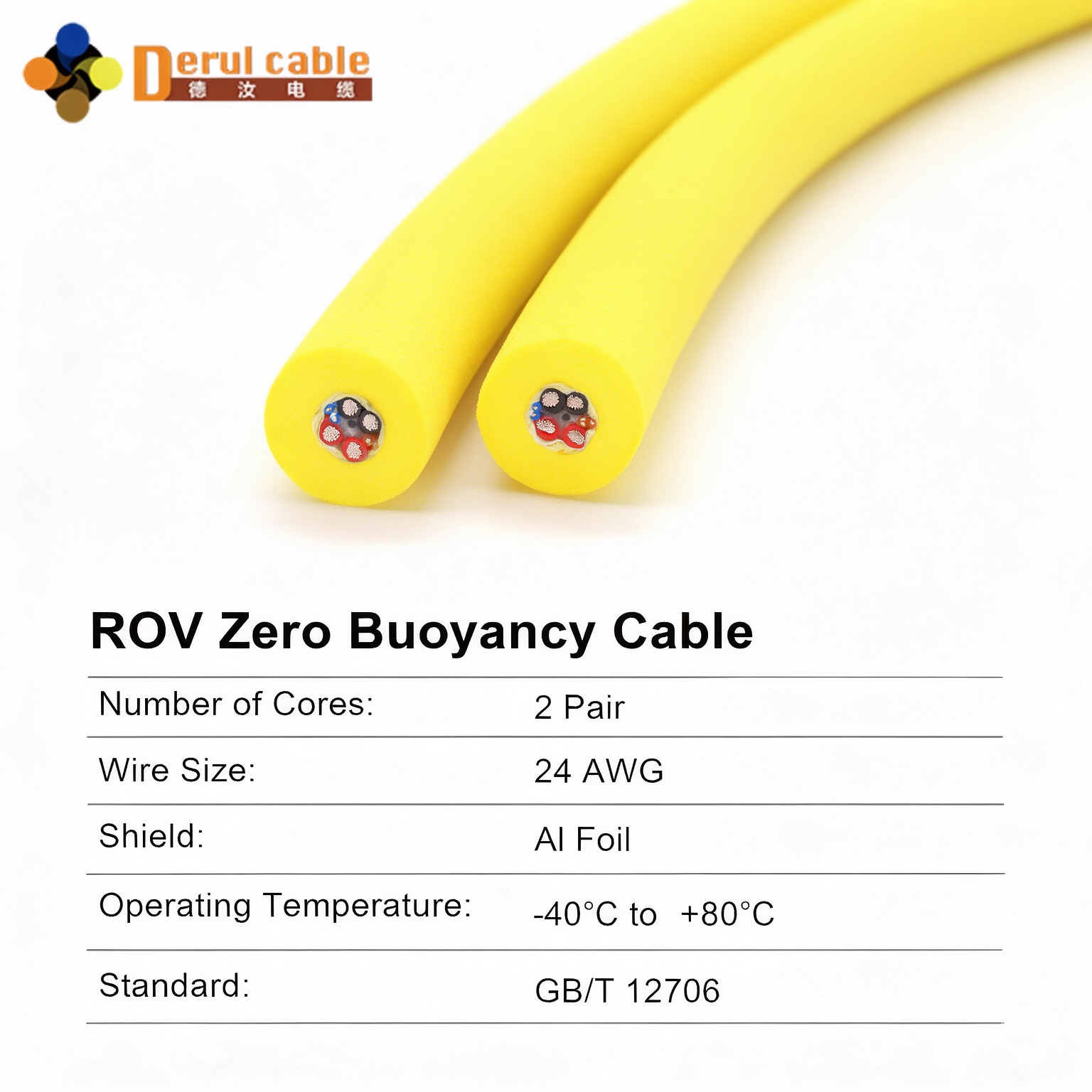 Underwater Robot Umbilical Cable, Power Fiber Signal Hybrid ROV Cable