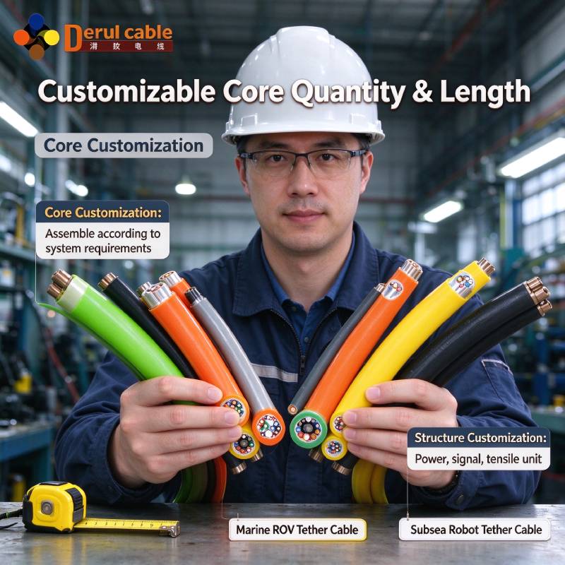 Derul Cable Shanghai | Marine ROV Tether Cable, Neutral Buoyancy Underwater Umbilical Cable