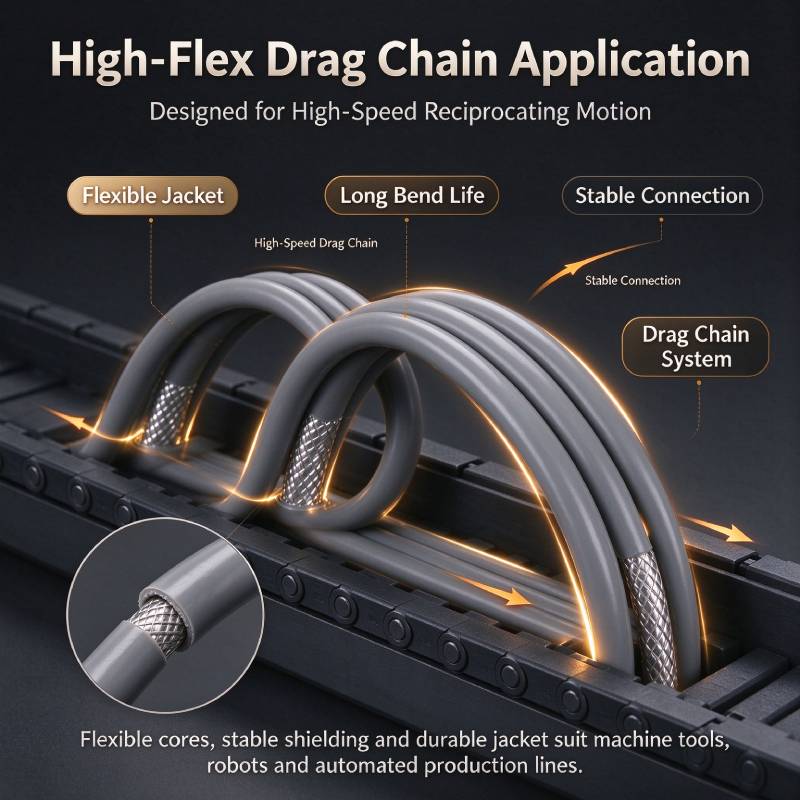 China's high flexibility drag chain cable | Shanghai Deru Manufacturing can be customized