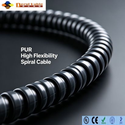Highly Flexible PUR Spiral Cable- Shanghai Deru Cable Direct Sales