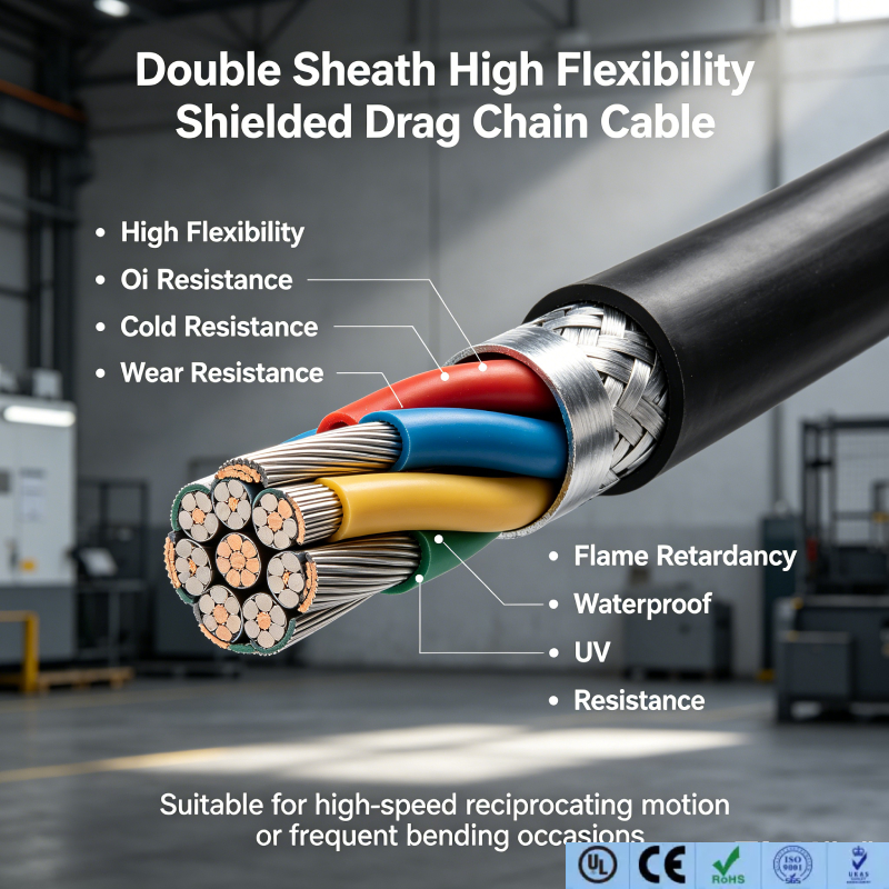 Double sheath shielded drag chain cable supplier