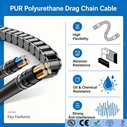 PUR Polyurethane Drag Chain Cable - High Flex Factory Manufacturer