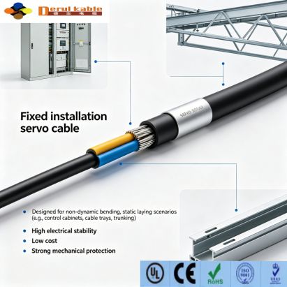 Fixed Installation Servo Cable- EMC Shielded Stationary Servo Cable Manufacturer