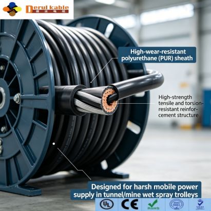 Drum Cable for Wheeled Wet Shotcrete Machines -Shanghai Deru Cable Supplier
