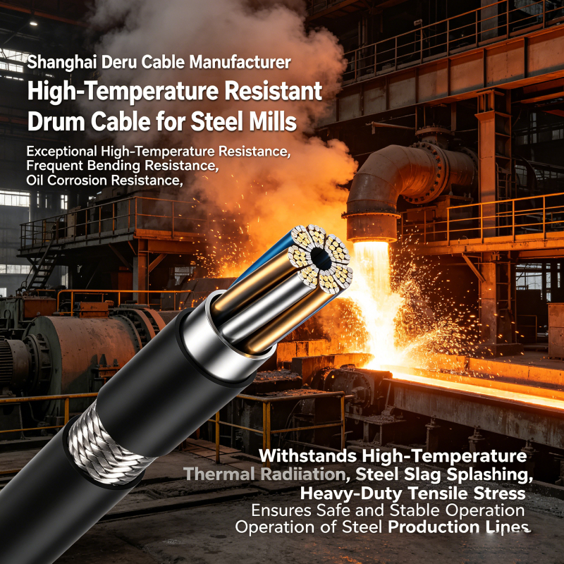 Shanghai Deru Cable Manufacturer produces steel mill reel cables