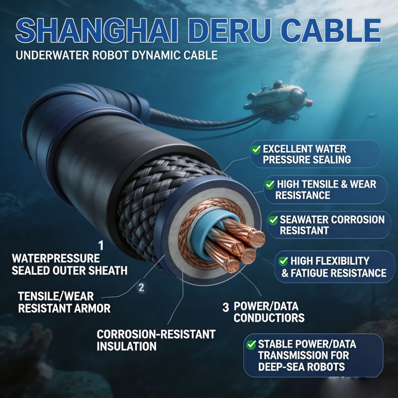 Underwater robot cable manufactured by Shanghai Deru Cable Manufacturer