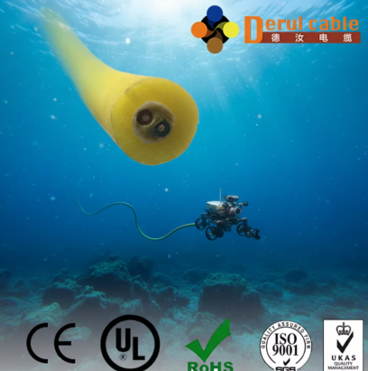 1 twisted pair signal neutrally buoyant tether cable for small ROV