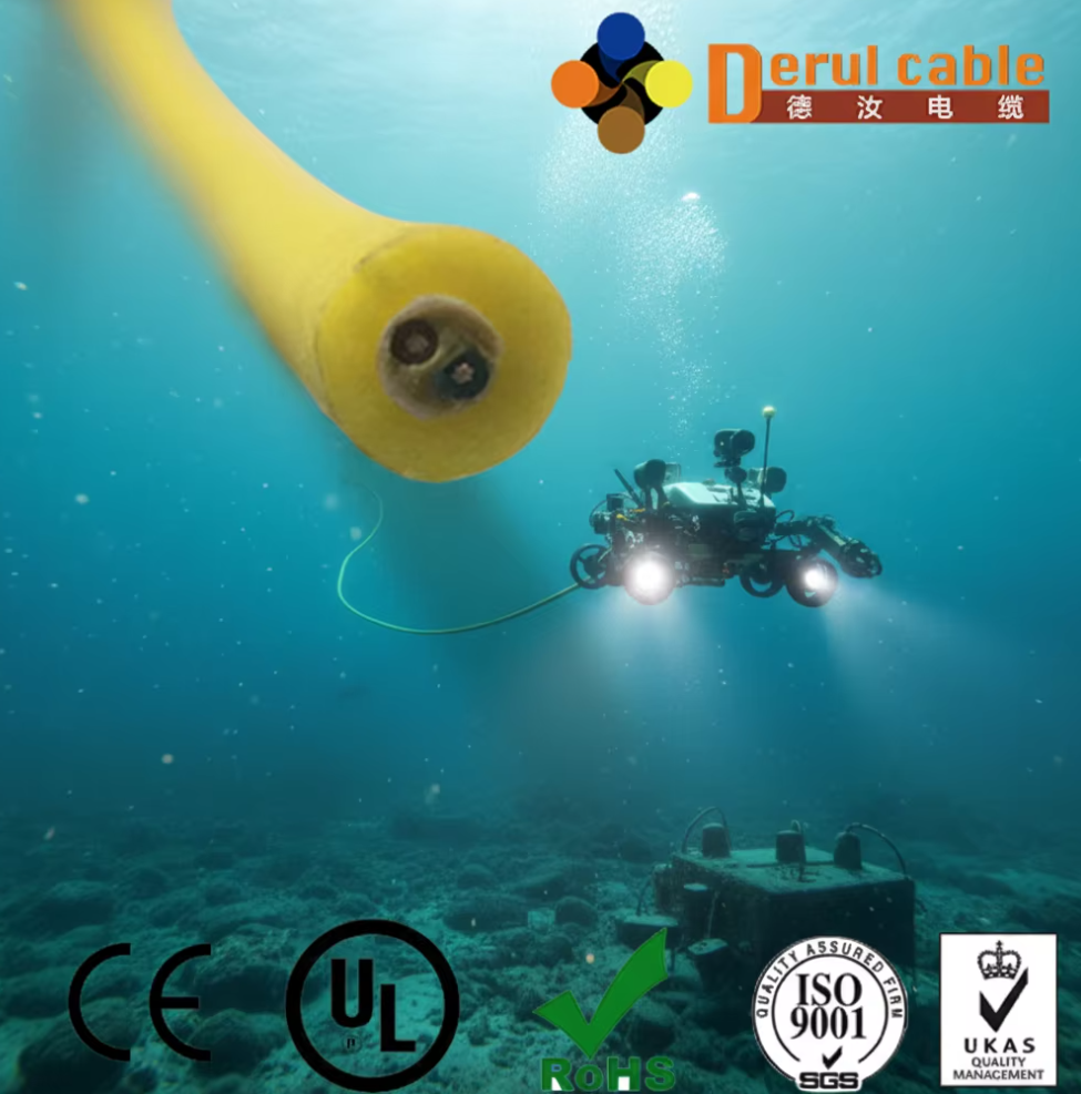 1 twisted pair signal neutrally buoyant tether cable for small ROV for Sale