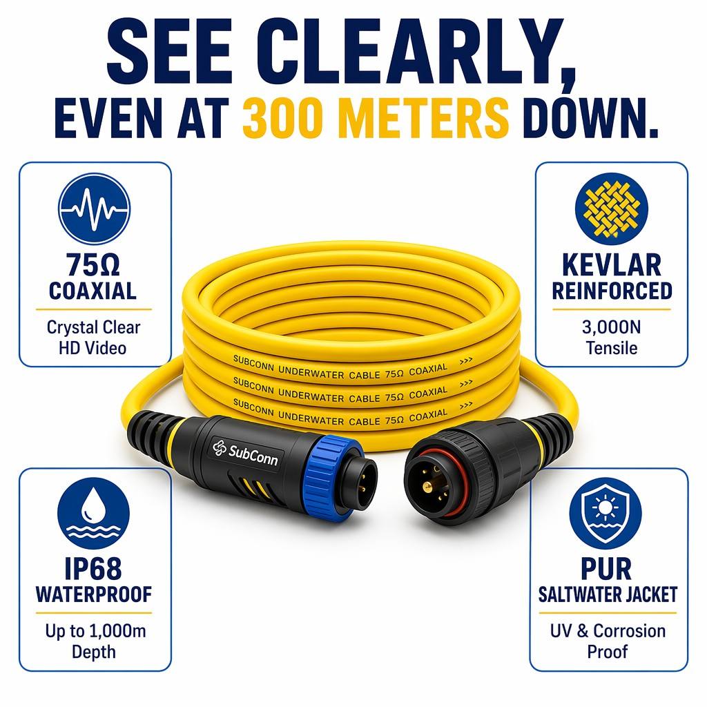 Derul Cable Underwater Camera Cable Subsea Video Cable