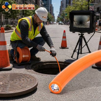 Flexible Multicore Pipeline Inspection Robot Cable for Sewer Crawler CCTV Endoscope — PUR Jacket, High Tensile Strength