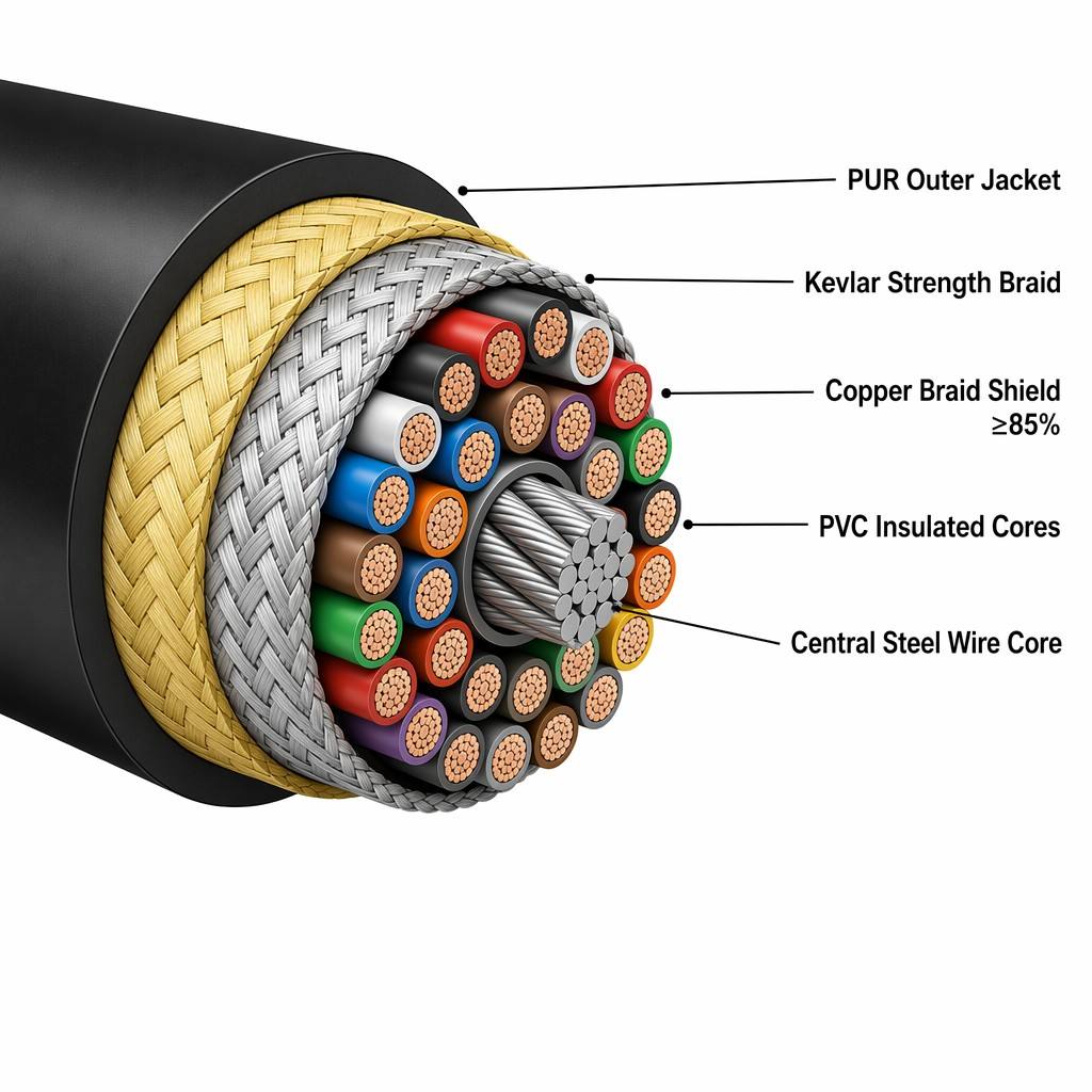PUR Reeling Cables Manufactured by Shanghai Deru Cable