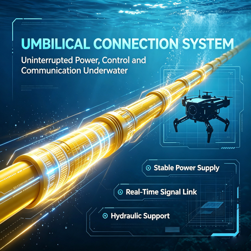 Zero buoyancy underwater umbilical cable with Kevlar strength member, yellow ROV fiber tether
