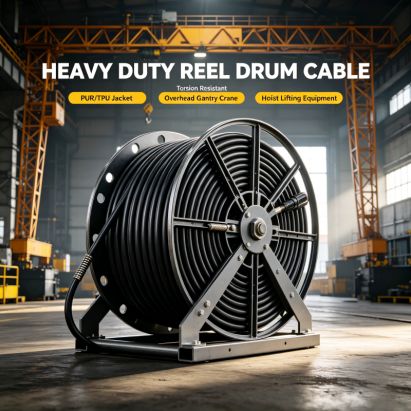 Flexible Crane Reel Drum Cable PUR-TPU Jacket Heavy Duty Torsional Resistant for Overhead Gantry Crane Hoist