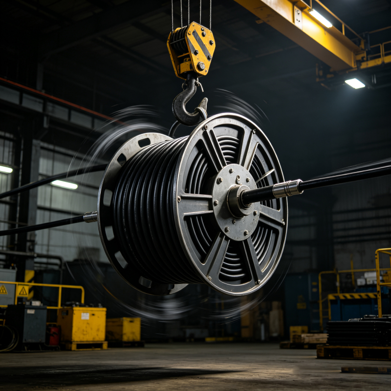 crane reel cable, drum reeling cable