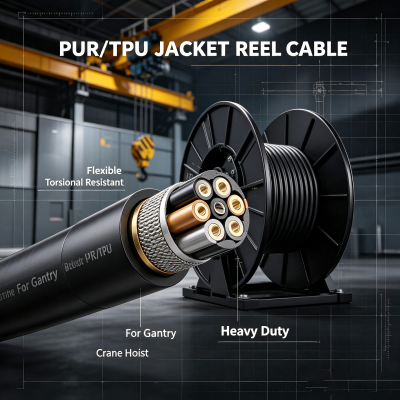 crane reel cable, drum reeling cable