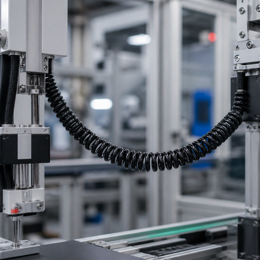 Multi Core Spiral Coiled Spring Cable 